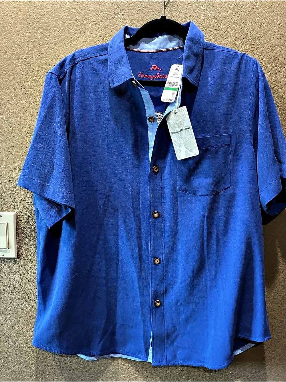 Tommy Bahama Thirst Down Silk Camp Shirt Blue Size Large